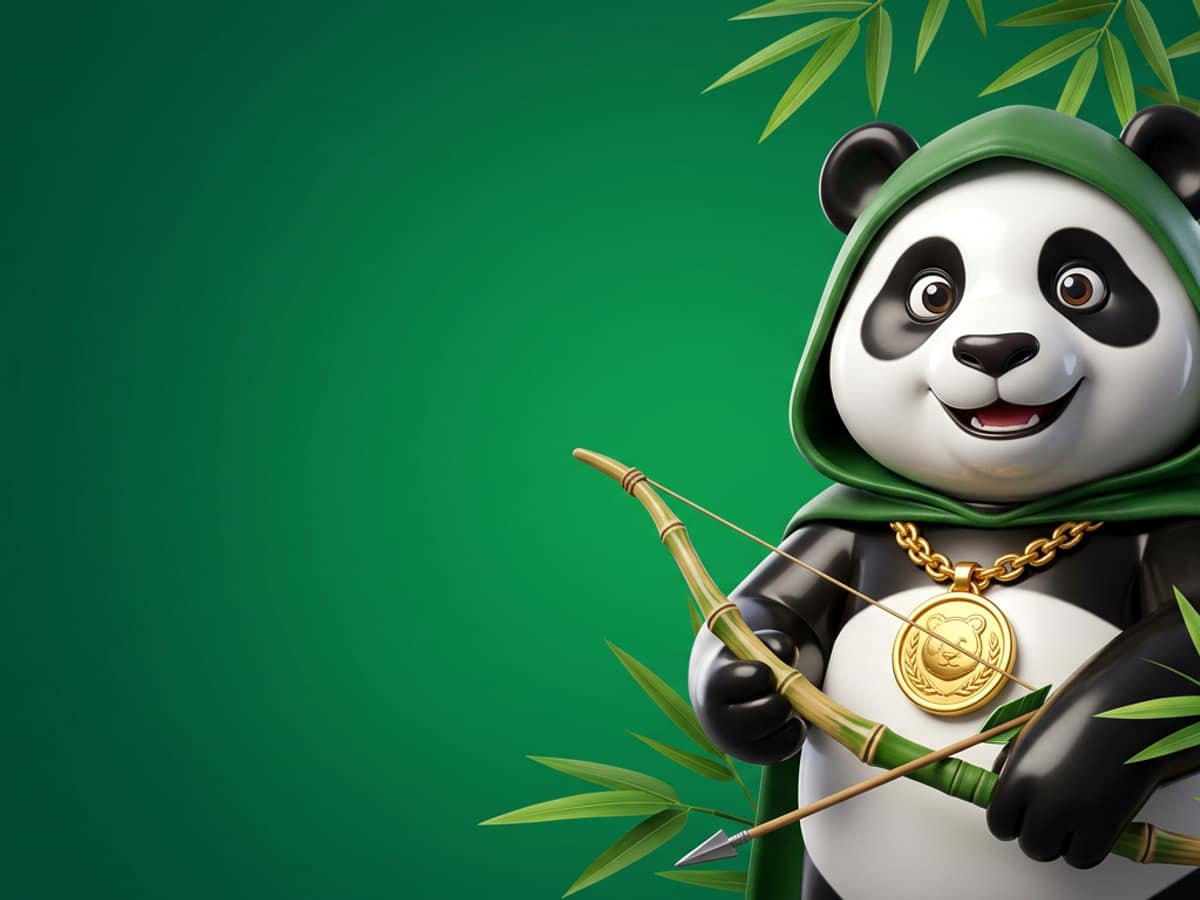 Панда-лучник с бамбуковым луком — маскот Panda Casino